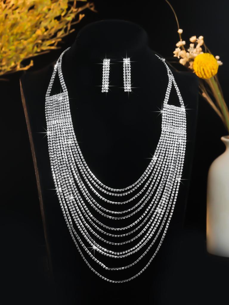 Alloy Necklace Set - Fashionable Banquet Jewelry Chain For Women - Bridal Wedding Jewelry Set