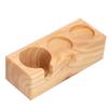 3‑Slots Wooden Coffee Portafilter Holder Tamper Stand Tamping Base for Home Bar Counter Wood Color