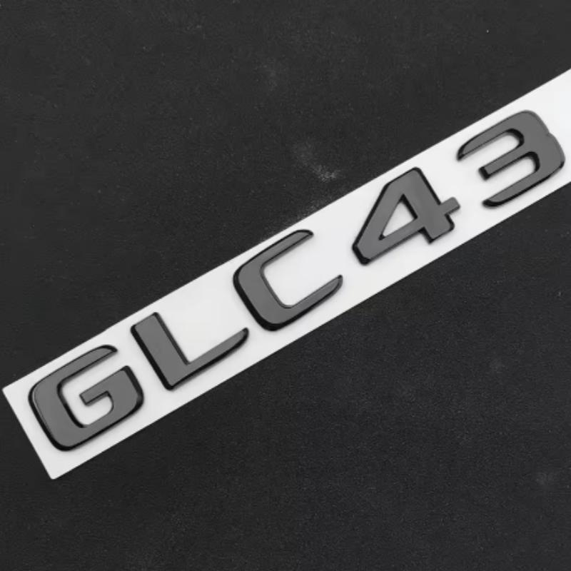 Applicable To Mercedes-Benz ABS Black Car Trunk Badge Sticker Logo GLC 43 Biturbo 4Matic Logo GLC43 Accessories