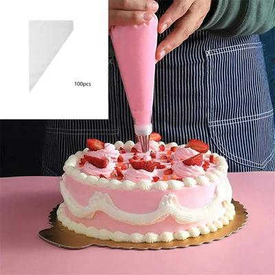 100 PCS Thick Disposable Bags DIY Cake Cream Decoration Piping Bag Icing Bag Baking Supplies Sleeves