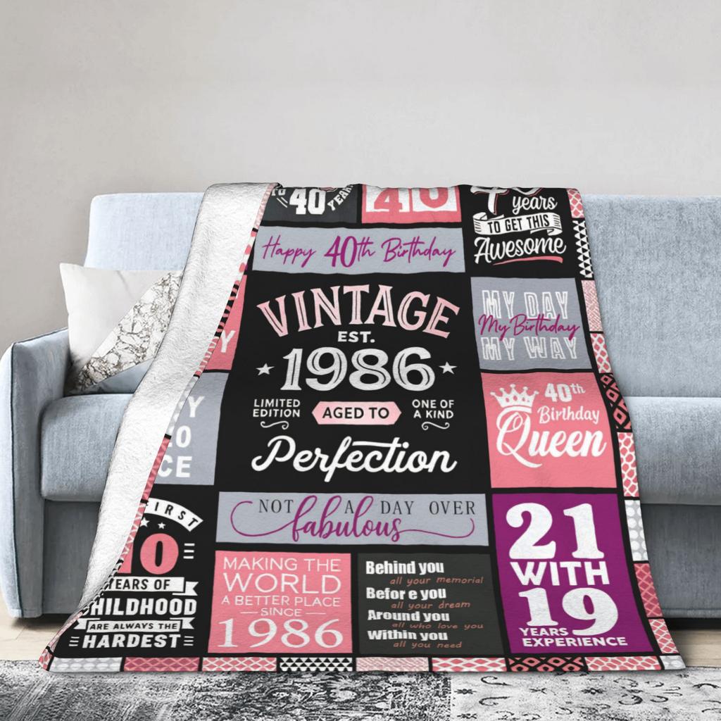Turning 60 Year Present For Man's 60th Birthday Blanket Adults  Flannel Throw Blanket For Bedroom Warm Comfy Quality Bedspread