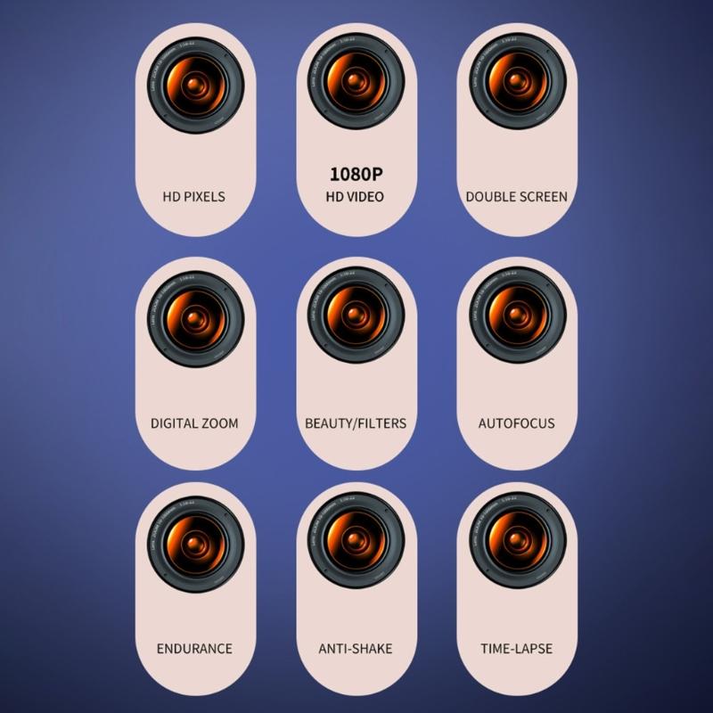 Vintaged Camera With 2.8Inch Front Screen 16x Digital Zooming 1080P Video Recording For Outdoor School Event