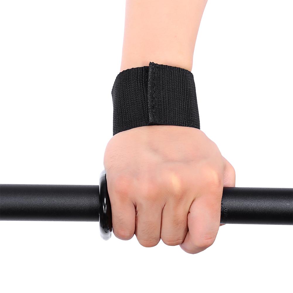 Black Weight Lifting Training Wrist Support Bandage Strap Hook Gym Hook Grip