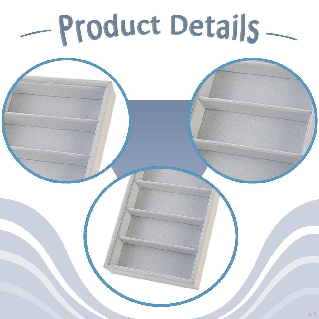 6-Compartment Eyeglass Display Tray, Portable Sunglasses Storage Box, Jewelry Box for