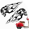 Motorcycle Oil Tank Stickers|Flame Skull Decals Kit for Motorbike Tank|Waterproof and UV Proof Deco