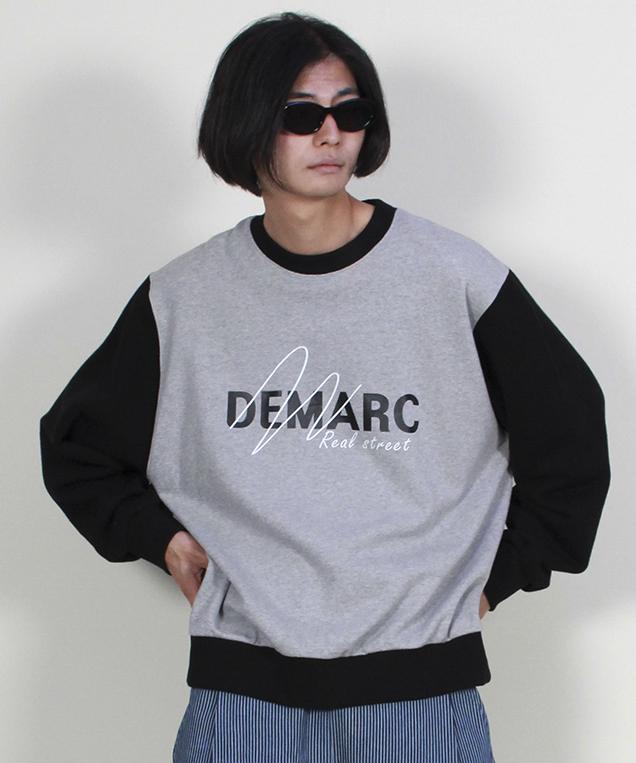 Deumakeu Color Block Logo Graphic Sweatshirt Gray