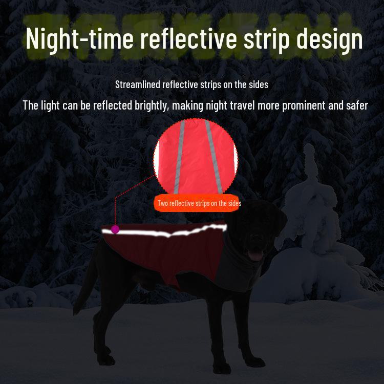 Meiqi Reflective Winter Jacket for Large Dogs - Pet Coat for Shiba Inu & Golden Retriever