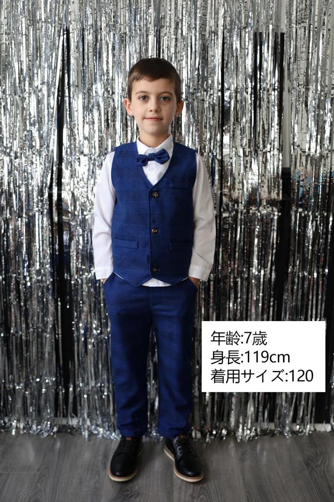 Volunboy Formal Suit Cute Baby Perfect for and Commemorative Sizes Check Size Boys' 4-Piece Set, Men's Clothing, Clothes, Weddings, Birthdays,