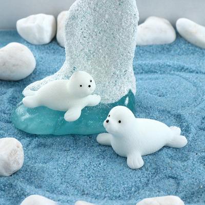 Craft Penguin Iceberg Model Fairy Garden Ornament Micro Landscape Miniature Winter Figurine