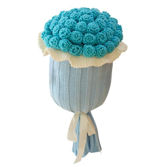 Rose Bouquet Throw Pillow Decorative Knitted Flower Pillow Couch Bed Throw Cushion Gift for Valentine's Day Mother's Day Christmas