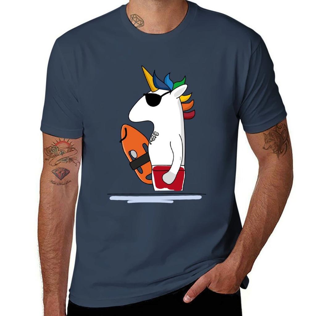 Lifeguard Unicorn Tshirt Retro Style Print Casual Top