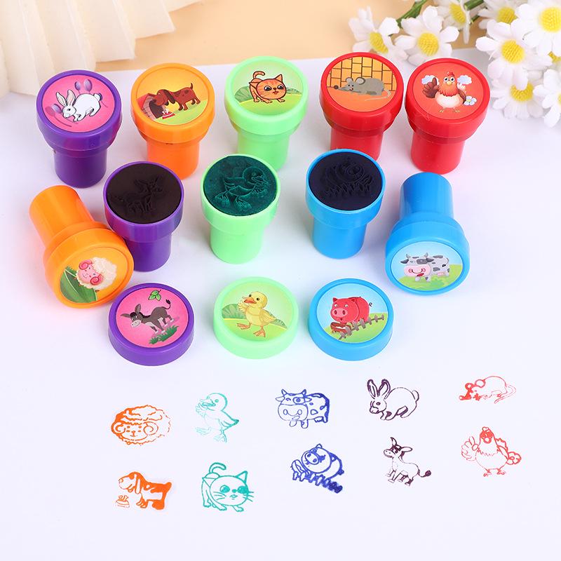 

Cartoon Animal Stamps: Creative Multicolor Reward for Kids, Teachers, and Mini Toy Gifts
