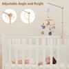 Baby Crib Mobile Arm Wooden Holder 27 Inch Beech Hangers with Rotating Music Box Nursery Decor Attachment Safe Anti Slip Set