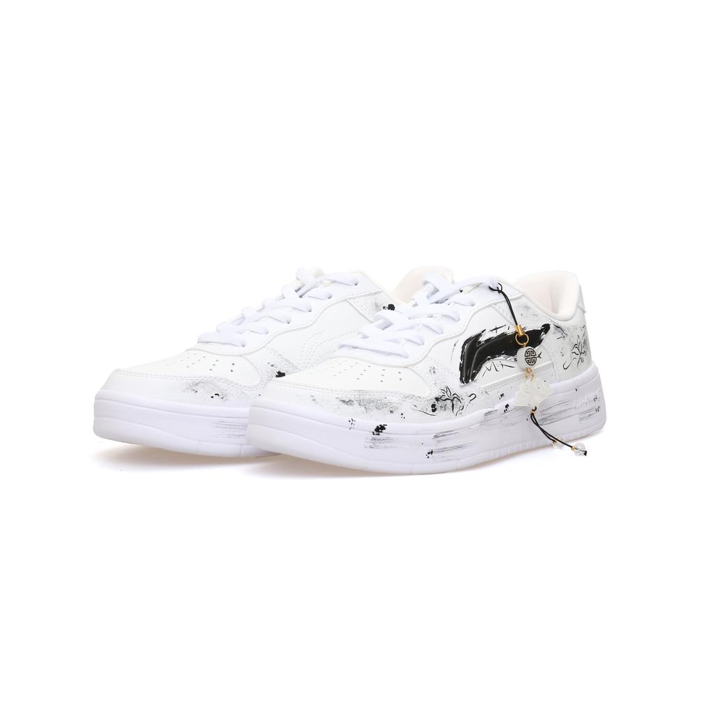 Li Ning Floating Boat Slip Resistant, Abrasion Resistant, Breathable Low top Skateboard Shoes Unisex White Black AGCS419-1(Team303-)