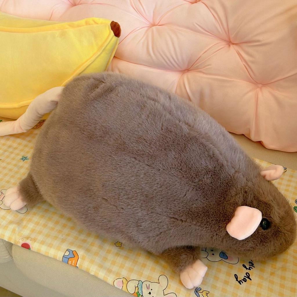 Simulation of Big Mouse Plush Doll Blue Gray Squid Mouse Doll Big Mouse Sofa Pillow Cushion