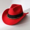 Western cowboy hat woolen ethnic style peach top felt hat men's and women's crimped big eaves jazz hat outdoor play hat