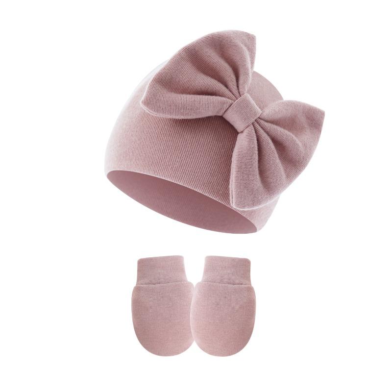 Infant Girl Hat Gloves Kit Cotton Newborn Beanie Ideal for Girls Accessories Infant Cap Baby Toddler Infant Turban Kids Props