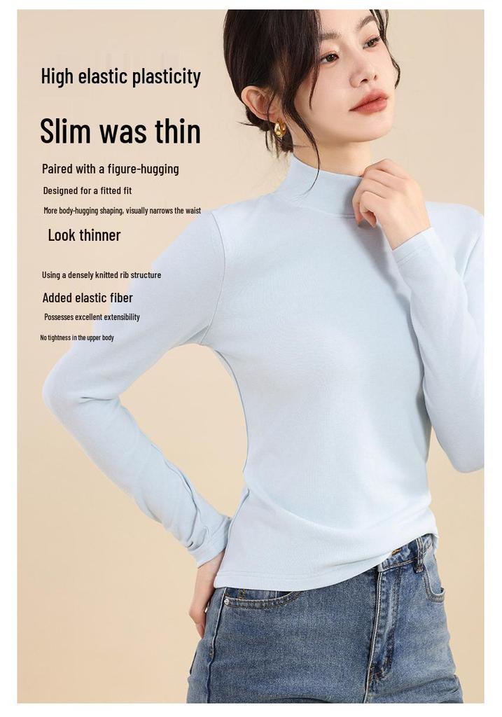 2024 Autumn/Winter Women's High Neck Wool Long Sleeve Slimming Sweater