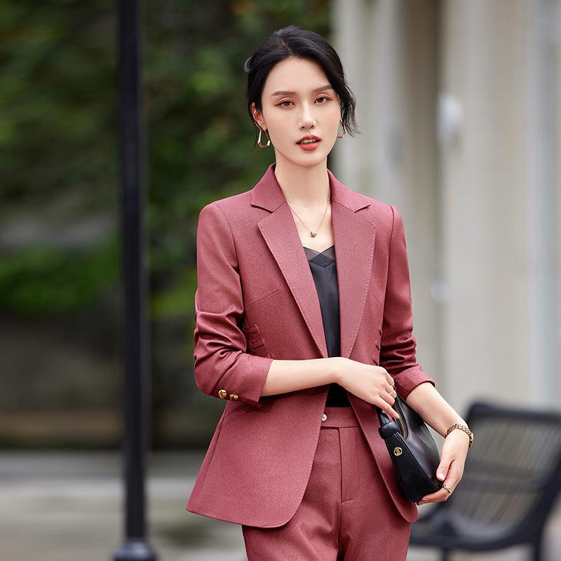 Zihong 2024 Autumn Pink Chic High-End Fashion Suit for OL Commute