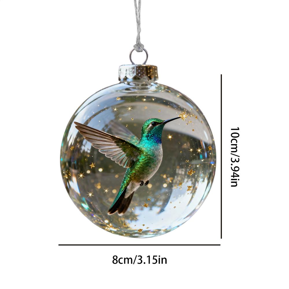 Hummingbird Christmas Ball Ornament 3D Clear Artificial Home Decor Ird Christmas Tree Ornaments For Holiday Birthday Party