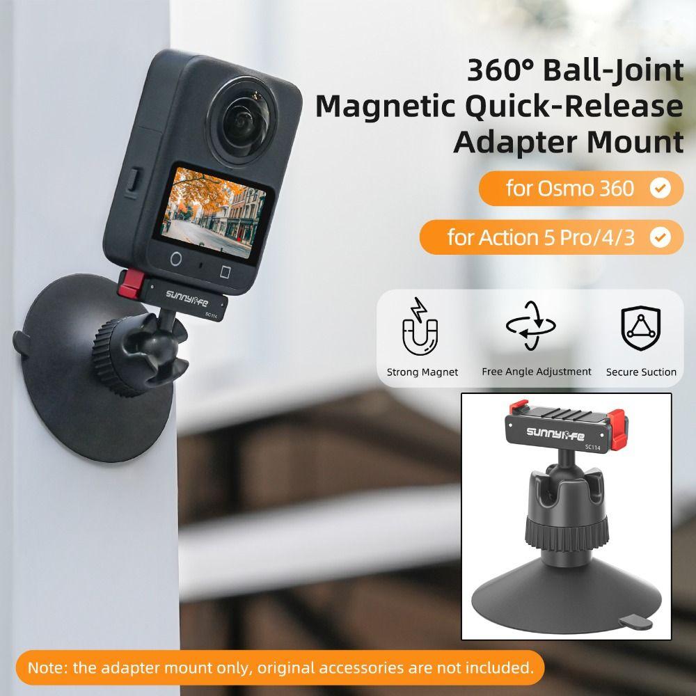 Ball Head Camera Mount for DJI Osmo 360/Action 5 Pro/4/3 Action Camera Accessories