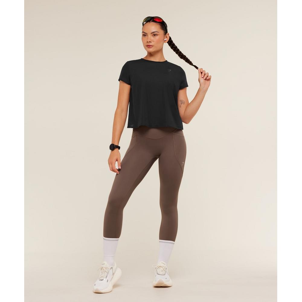 Gymshark Running ShorT Sleeve T shirT Gs Black B6b4o Bb2j