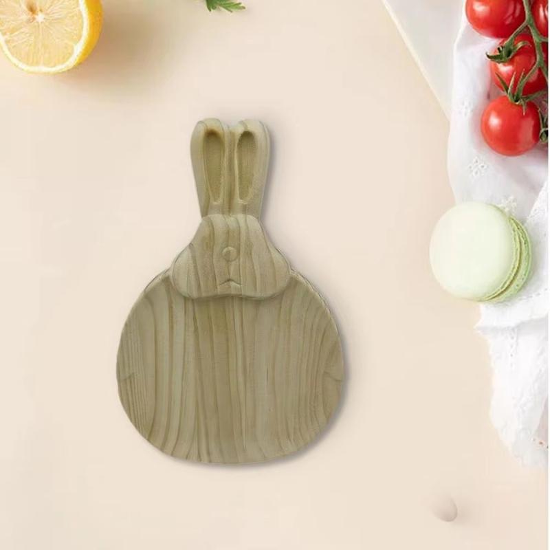 Good-Bunny Serving Tray Bunny Shaped Snack Platters Easter Wooden Serving Plates Rustic Decorative Charcuterie Board Parties