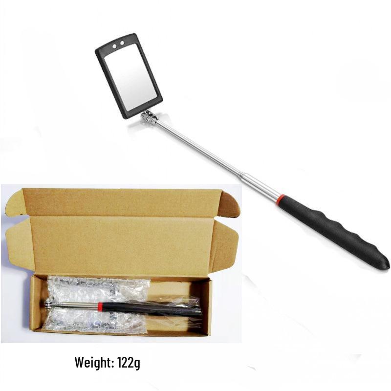 5-Piece Car Inspection Kit: Lighted Undercarriage Mirror, Telescopic Magnetic Pickup Tool, Reflective Chassis Mirror