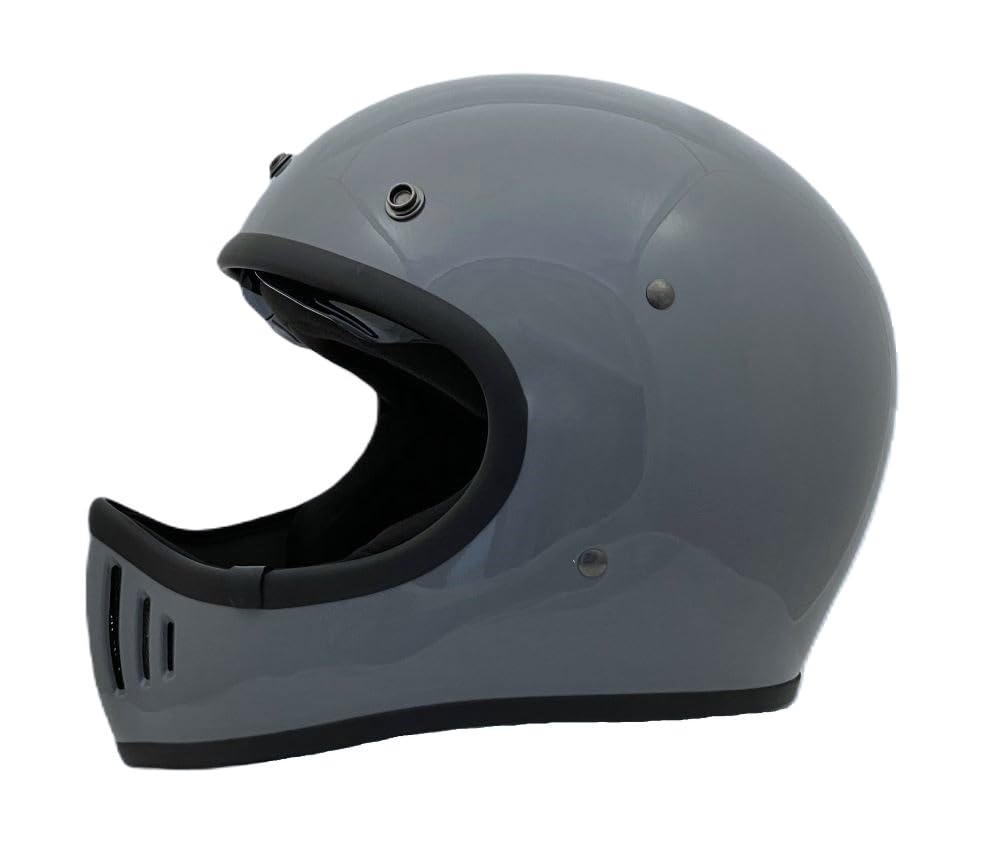 SUNUP Full Face Motorcycle Helmet PILOT Size L SM-001 (59-60cm) (Gloss Gray)