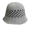 Korean-style solid color knitted hollow fisherman hat for women, new breathable sun protection hat for spring and summer