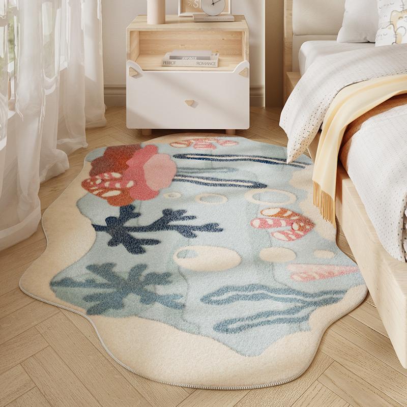 Irregular Shape Bedroom Decor Bedside Carpet Ins Style Carpets for Living Room Fluffy Soft Washable Plush Carpet Home Lounge Mat