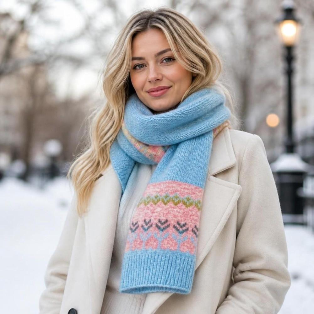 Warm Woolen Scarf Neck Protection Winter Scarf Fashion Thermal Neck Warmer Autumn Winter