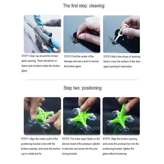 Windshield Repair Kit for Chips And Cracks Easy to Use Scratch Repair Tool with Advanced Resin Fills Cracks Up to 12 Inches Prevents Spread Glass
