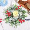Christmas Red Fruit Candle Ring: Decorative Floral Aromatherapy Base Ornament