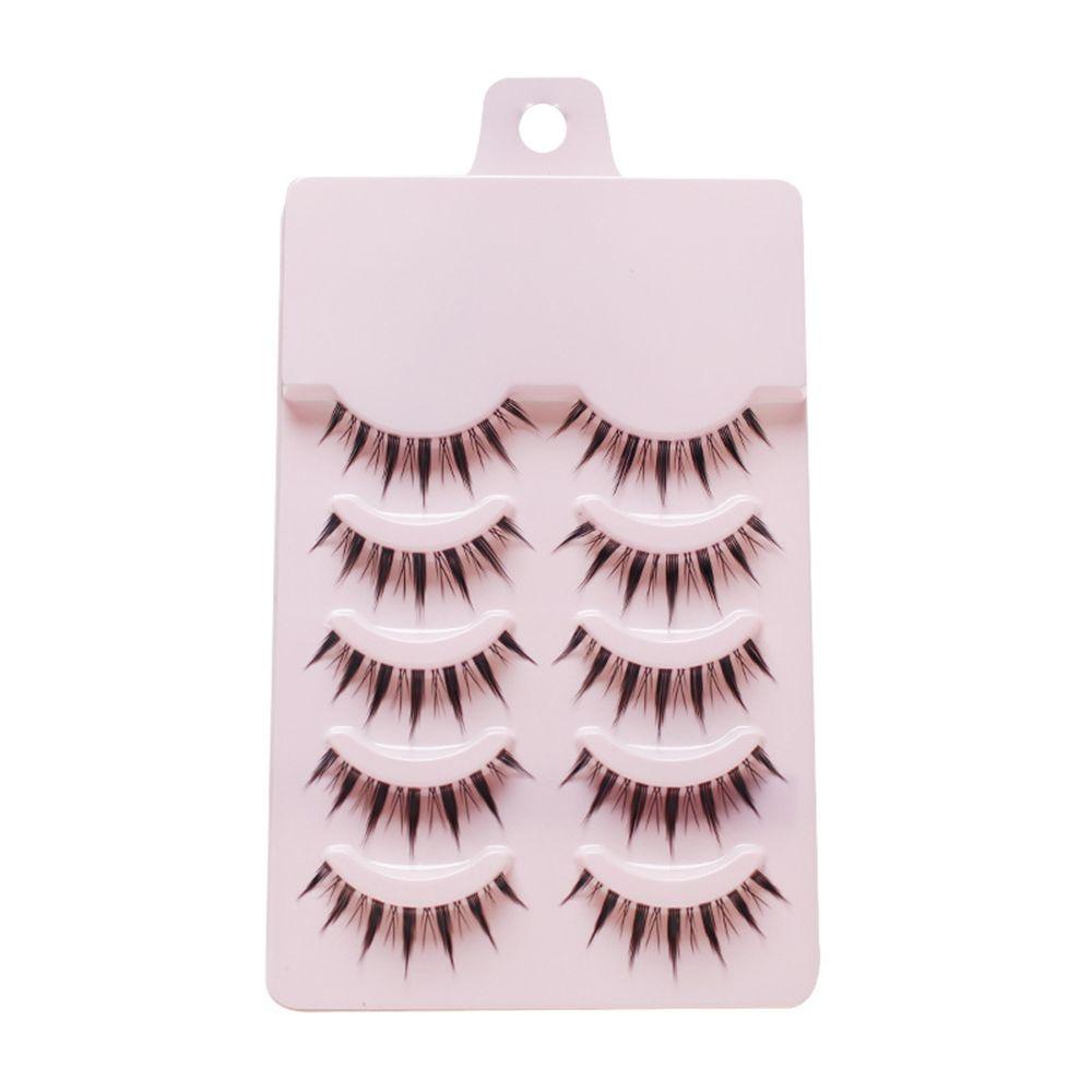 

5 Pairs Lash Extension Thick Long Reusable 3D Faux Mink Hair False Eyelashes Little Devil Cross