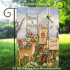 2D Flat - 2D Flat - 1pc, 2D Flat Printing, Little Deer Floral Garden Flag, Blooming Happiness, Sowing Love, Material, Multiple Sizes Available, Machin