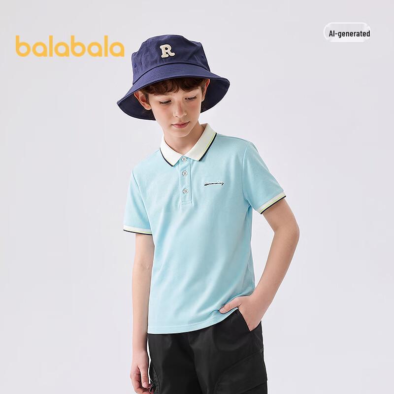 Balabala Boys' Casual Short Sleeve Polo Shirt