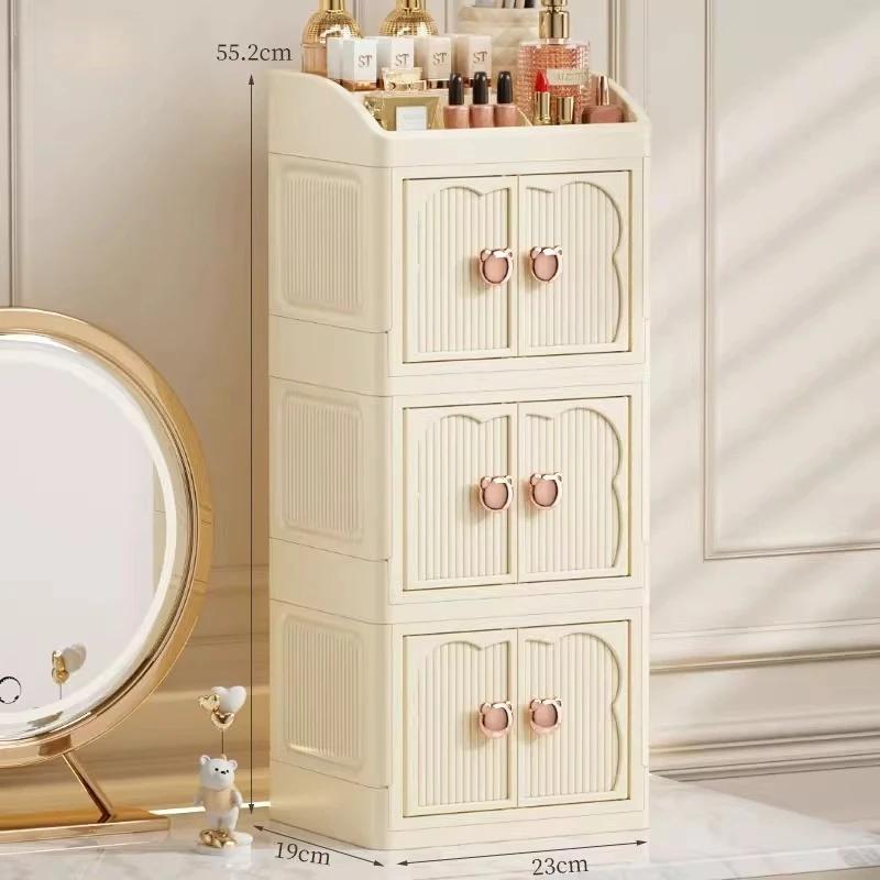 2/3 Layer Makeup Storage Box,Large Capacity Transparent Dressing Table Storage Rack,Dust-proof Cosmetic Organizer for Home