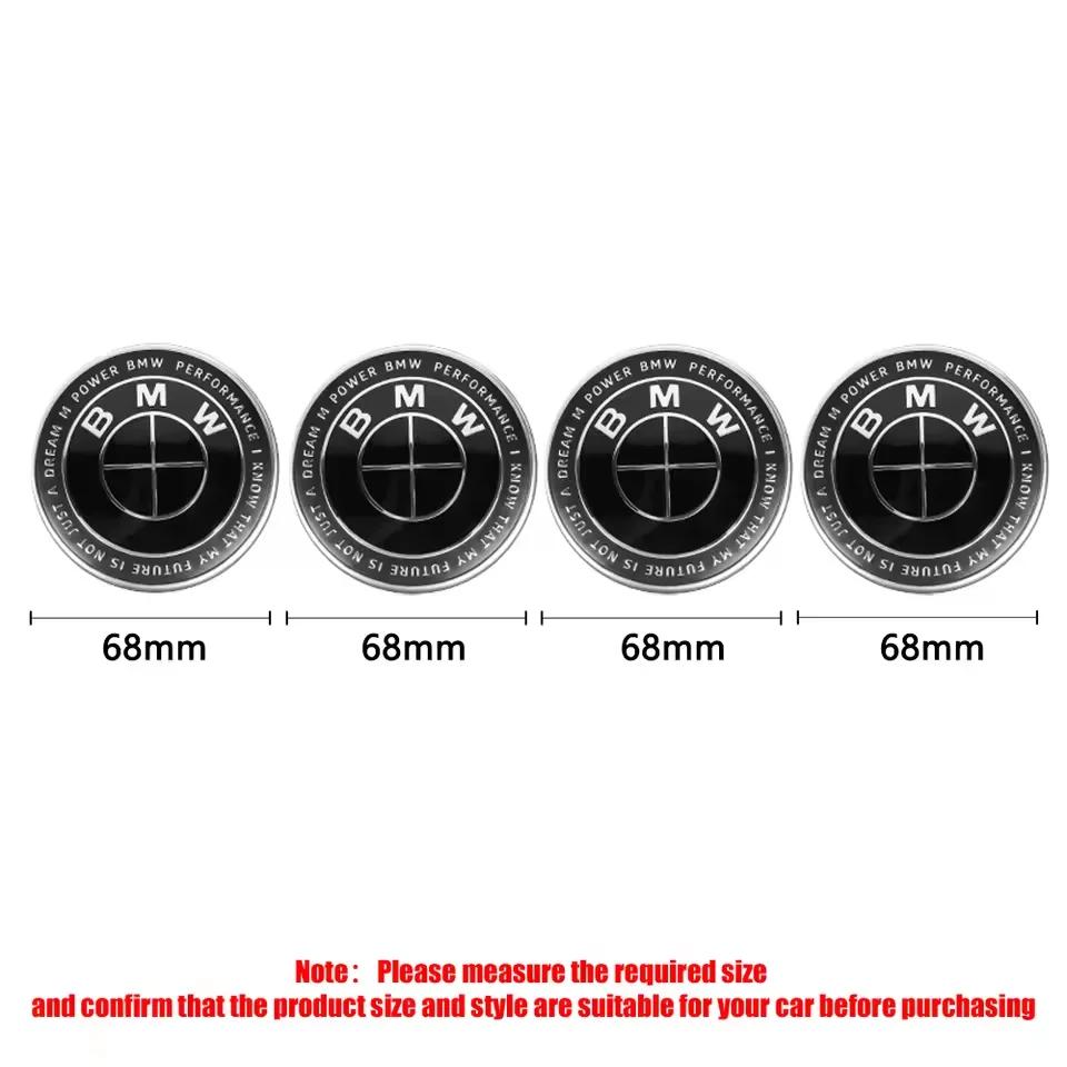 NEOW3 For BMW E39 E46 E90 E60 E87 E53 F10 F20 F30 M X3 X5 X6 Accessories 4Pc 68mm 56mm Wheel Center Caps Emblem Badge 50th Anniversary