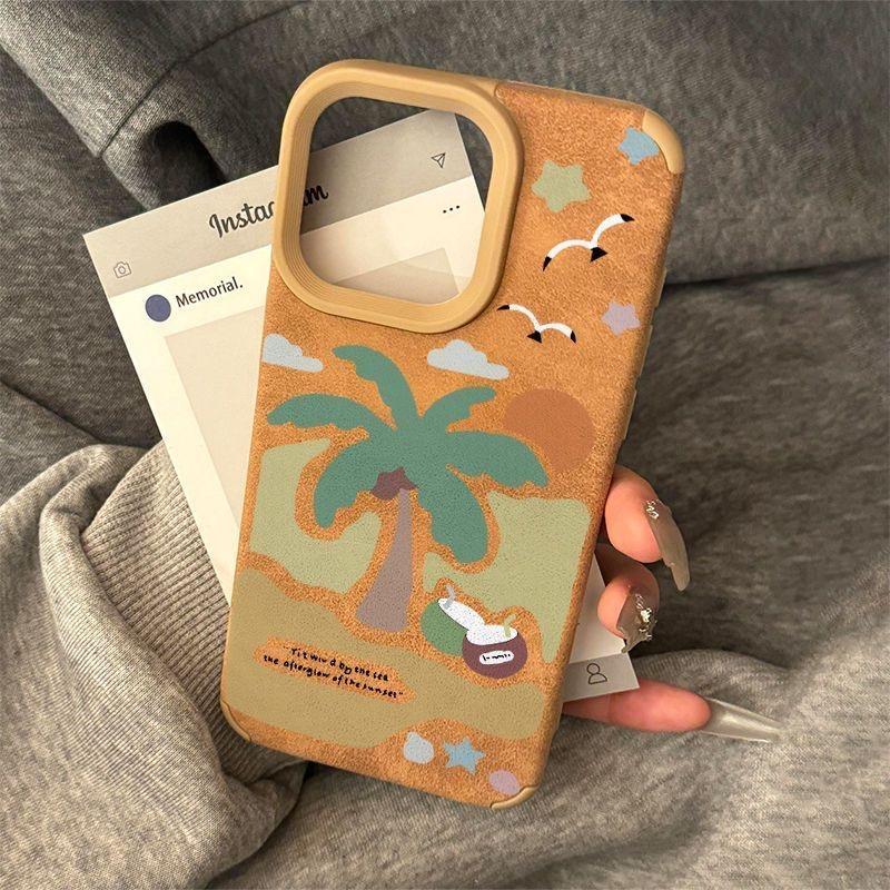 coconut tree shockproof phone case for iphone 17 pro max 16 plus 15 14 13 11 silicone back cover for iphone 12 pro xr xs x 8 7 p
