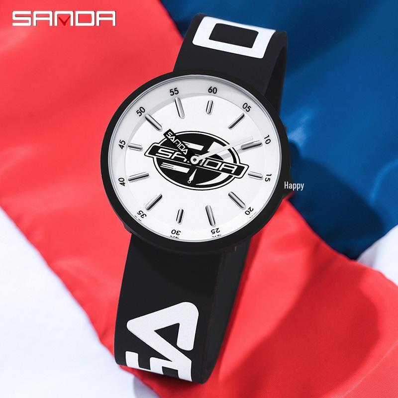 SANDA Unisex Silicone Strap Wristwatch - Trendy and Simple Design