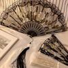 Lace Decorative Fans Folding Hand Fan Black White Dancing Fans Wedding Party Stage Performance Fan Gifts For Guest