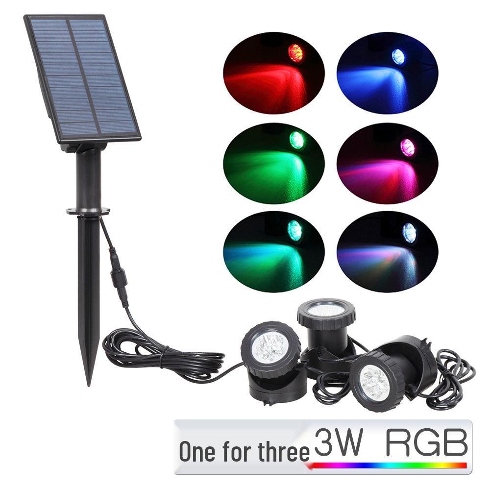Underwater RGB Solar Garden Light for Pool, Lawn, Rockery, and Courtyard