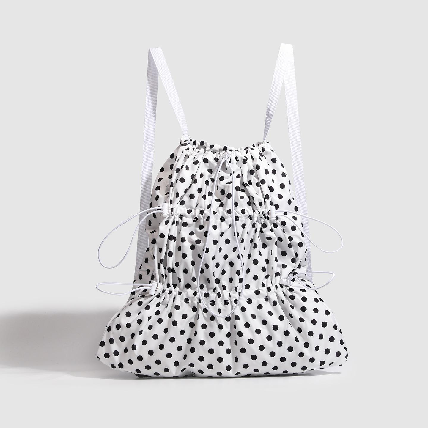 2025 Новый Большой Вместимости Однотонный Простой Универсальный Дизайн Школьный Рюкзак для Студента на Лекции Модный Рюкзак в Горошек