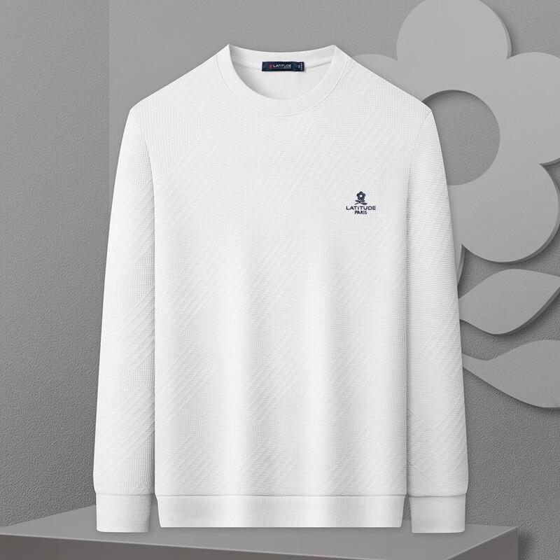 MONTAGUT Men's Autumn Casual Jacquard Round Neck Sweatshirt