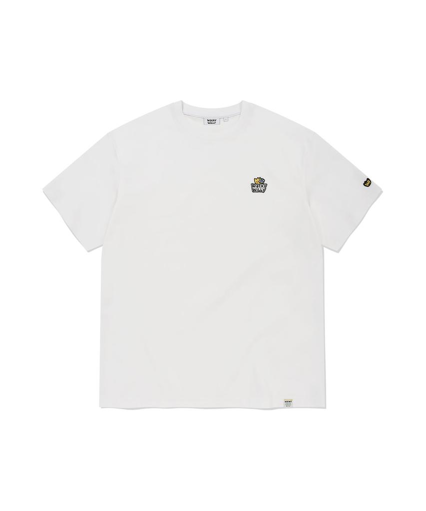 WACKY WILLY Double Kiki Wappen Short Sleeve T-Shirt White