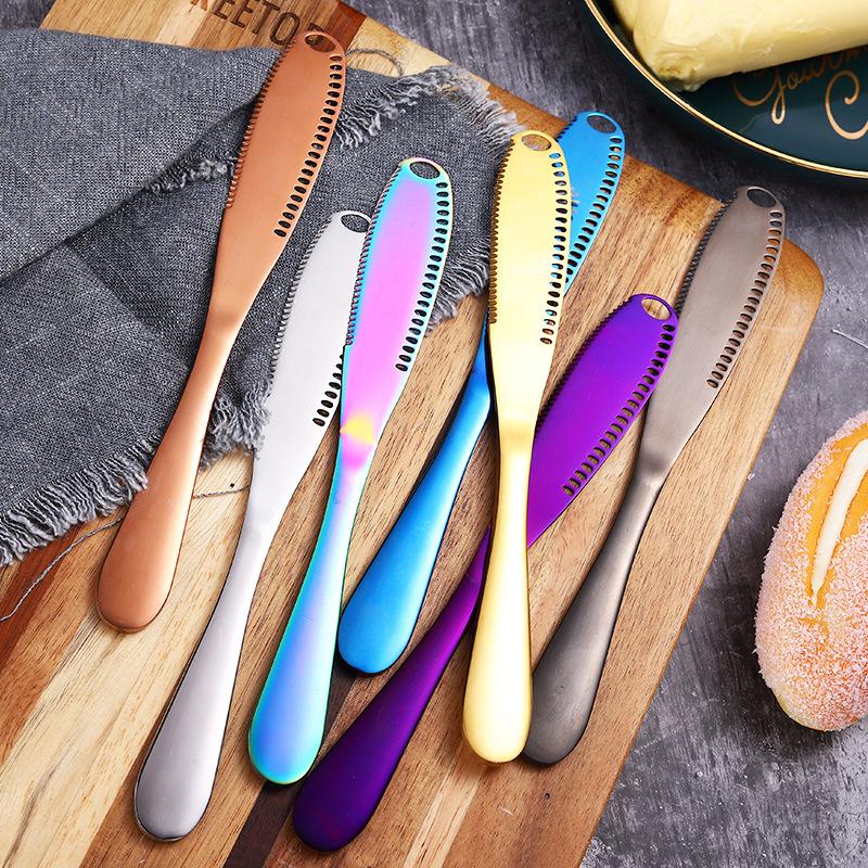 Gold Cream Western Style 430 Stainless Steel Butter & Cheese Spreading Knife.