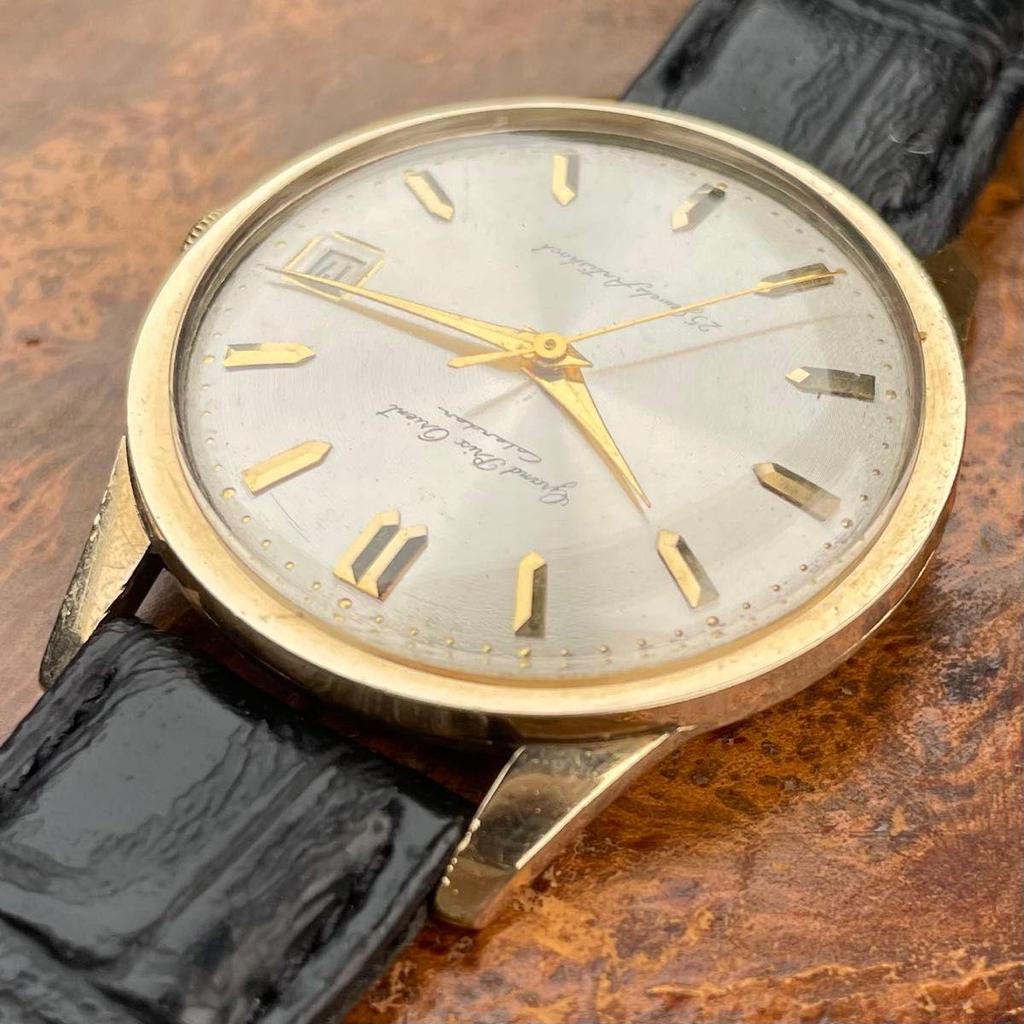 Used Vintage Overhauled Grand Prix Orient Calendar S84063 Hand-wound 25 stones 5ADJUSTED 14K gold-plated record dial