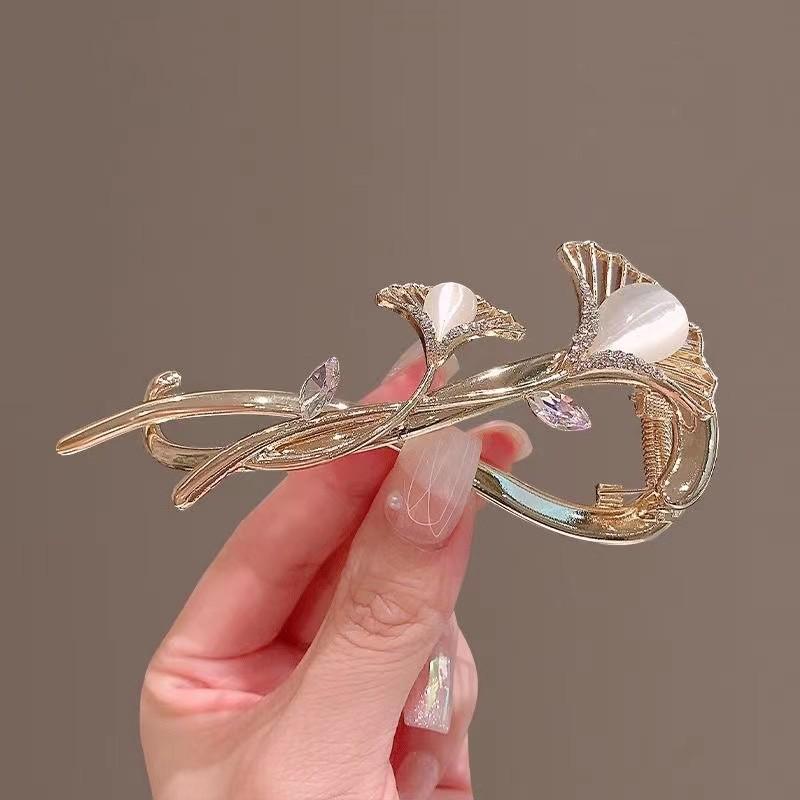Ancient Style Lily Tulip Tassel Twist Hair Clip for Hanfu Updo