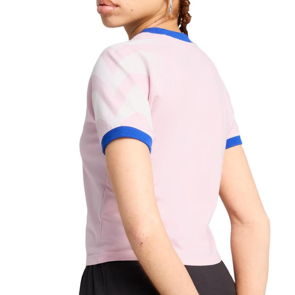 Puma X KidSuper Studios Modna Wszechstronna Miękka Modna Krótki Rękaw T-shirt Damskie Top Jasnofioletowy 631668-90